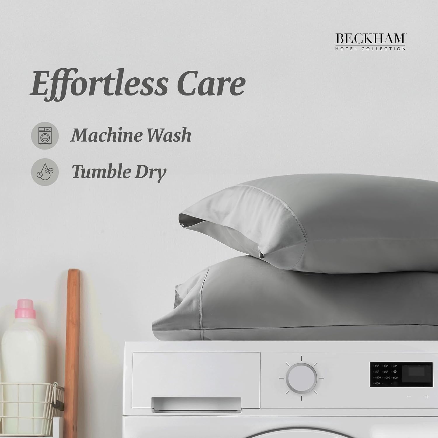 image:imageBeckham Hotel Collection Summer Sanctuary King Pillow amp Cotton Pillowcases Dark Gray
