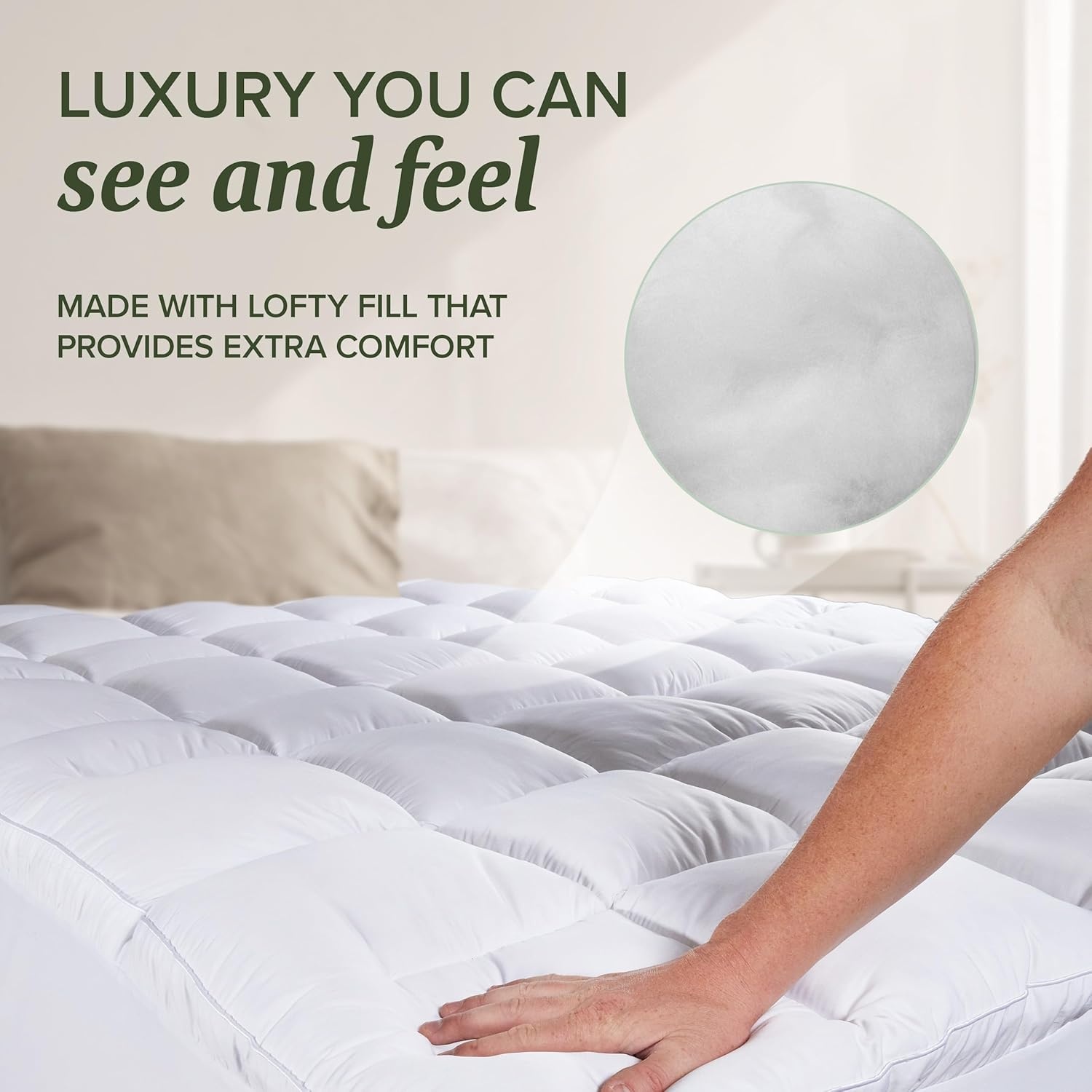 image:imageBeckham Hotel Collection Twin XL Size Mattress Pad amp White Cotton Sheet Set Deep Pocket All Season Use