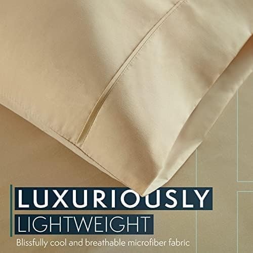 image:imageHC Collection Pillow Cases Standard SizeQueen Size Set of 2 Microfiber Extra Soft Pillowcases Easy Care amp Machine Washable WhiteCamel