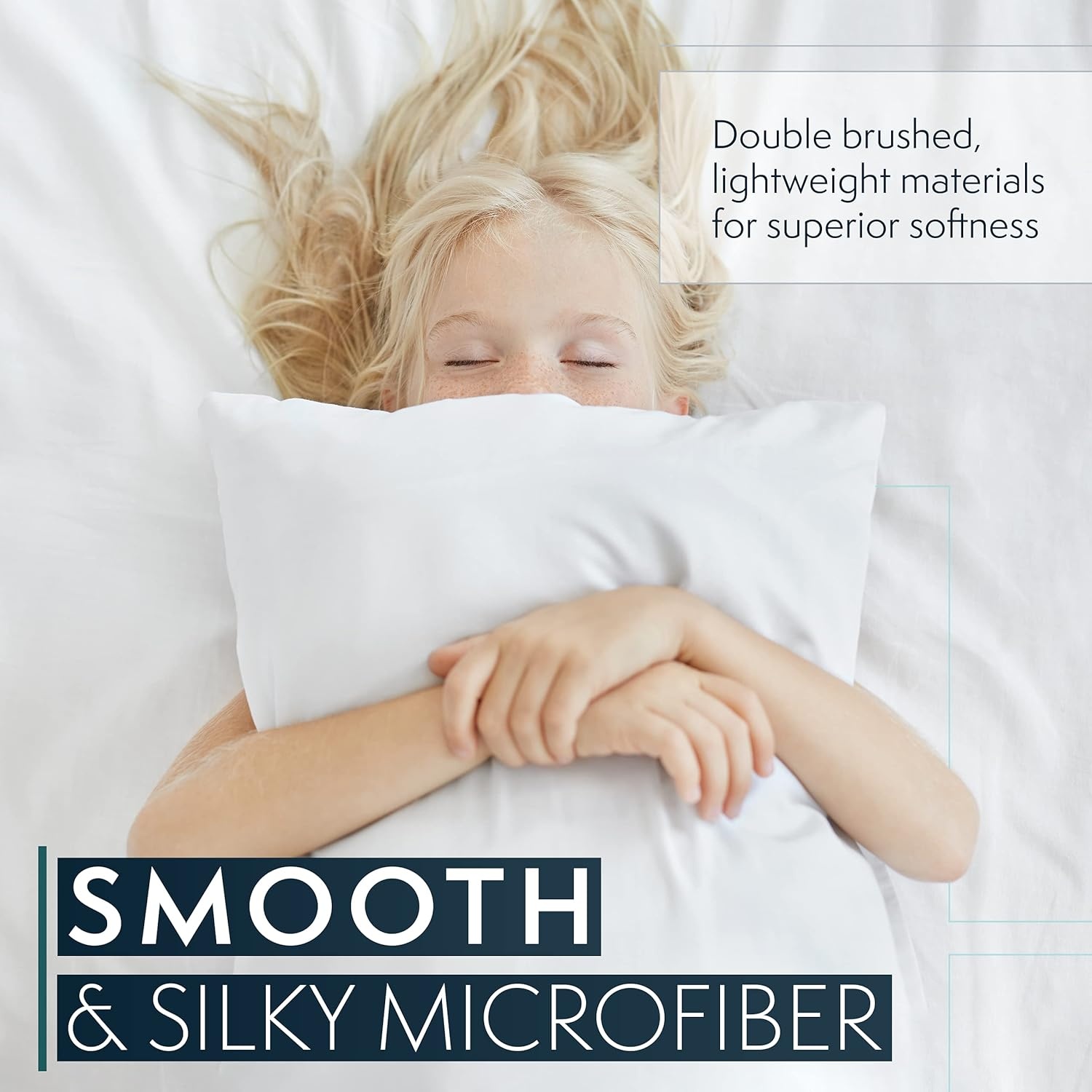 image:imageHC Collection Pillow Cases Standard SizeQueen Size Set of 2 Microfiber Extra Soft Pillowcases Easy Care amp Machine Washable WhiteLavender