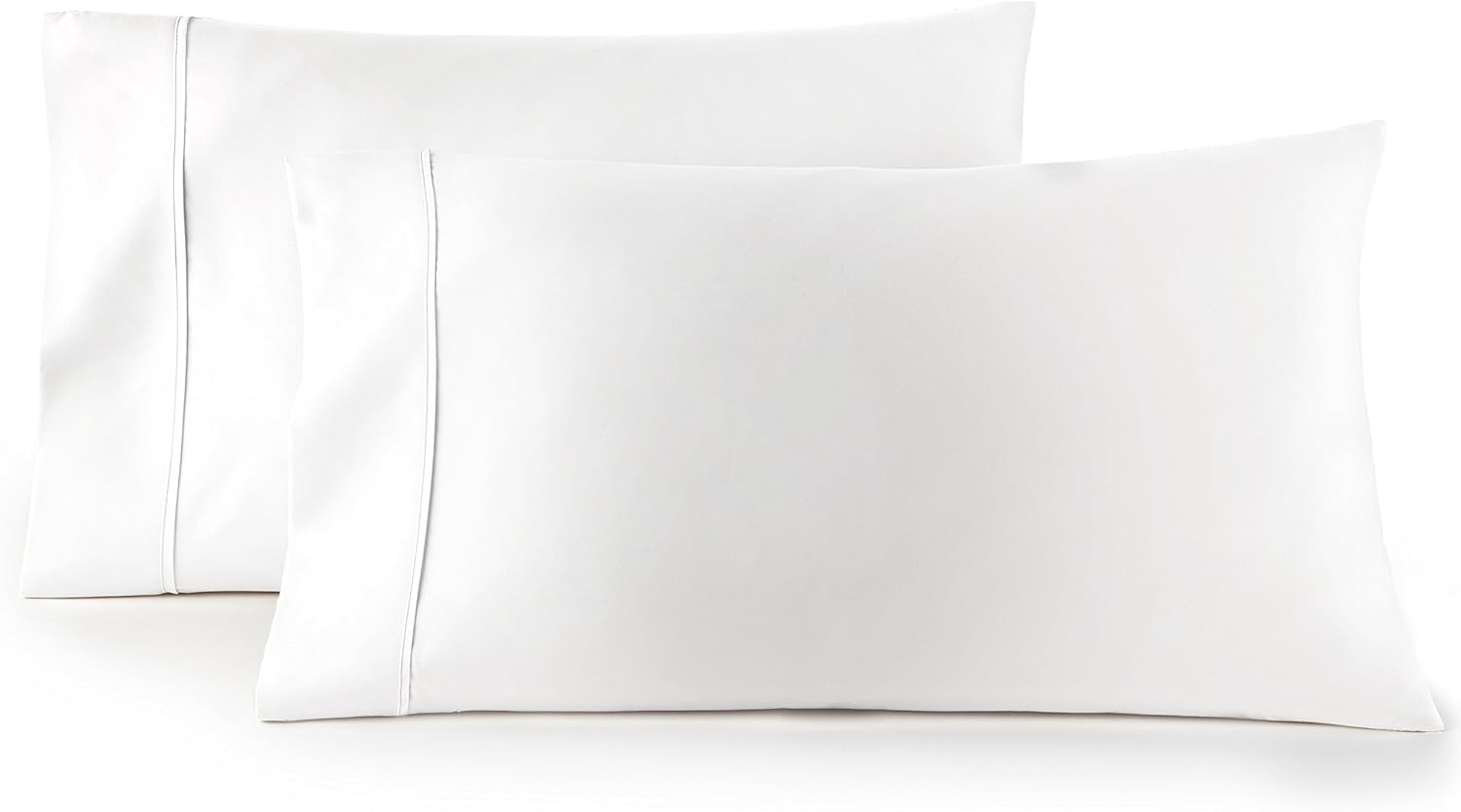 image:imageHC Collection Pillow Cases Standard SizeQueen Size Set of 2 Microfiber Extra Soft Pillowcases Easy Care amp Machine Washable WhiteWhite