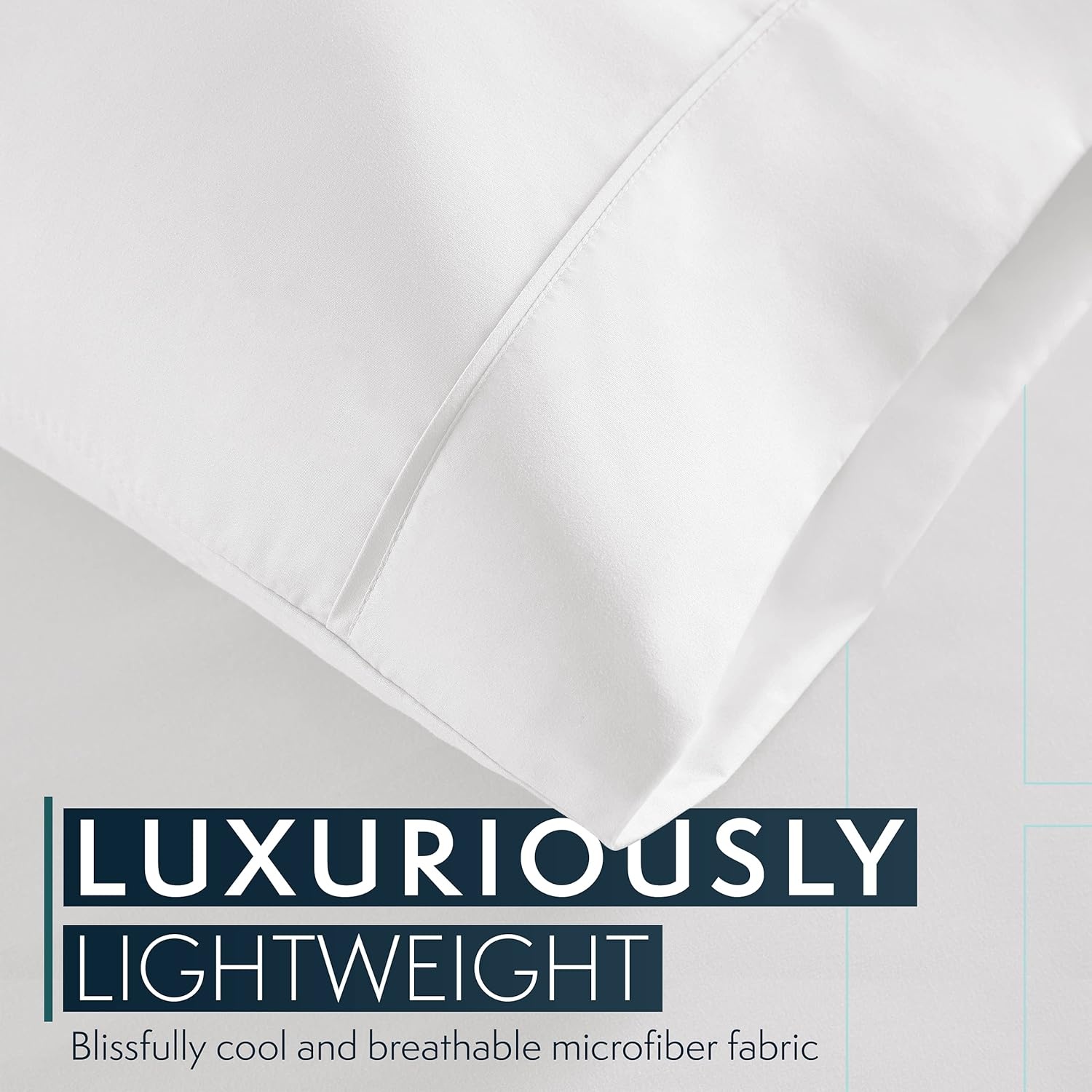 image:imageHC Collection Pillow Cases Standard SizeQueen Size Set of 2 Microfiber Extra Soft Pillowcases Easy Care amp Machine Washable WhiteWhite
