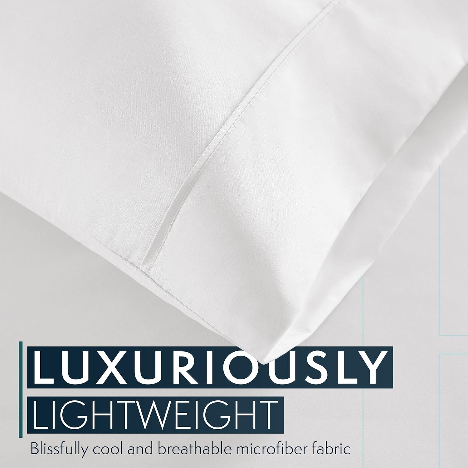 image:imageHC Collection Pillow Cases Standard SizeQueen Size Set of 2 Microfiber Extra Soft Pillowcases Easy Care amp Machine Washable WhiteWhite