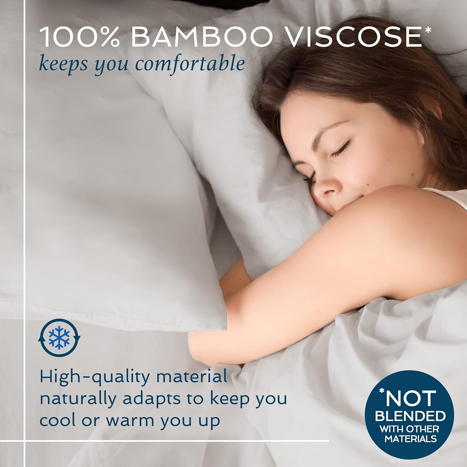 image:imageHotel Sheets Direct 4 Piece Bed Sheet Set Queen Size 100 Viscose Derived from Bamboo Sheets Set with 2 Pillowcases Cooling amp Breathable Luxury Bedding MoistureWicking amp Silky Soft Texture White16 Navy Blue