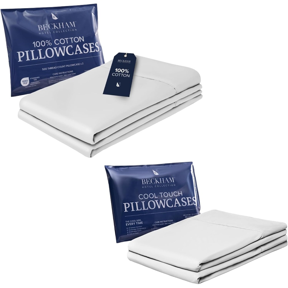 image:imageBeckham Hotel Collection Cotton Pillowcases amp Cooling Pillowcases King White