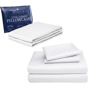 image:imageBeckham Hotel Collection 4Piece Cotton Sheet Set with 2 Additional Cooling Pillowcases for Hot Sleepers King White