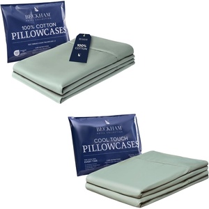 image:imageBeckham Hotel Collection Cotton Pillowcases amp Cooling Pillowcases King Aqua Gray