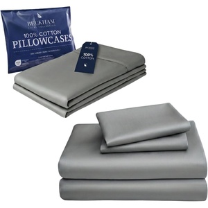 image:imageBeckham Hotel Collection King Sheet Set 100 Cotton 500TC Sateen 4 Pillowcases 16 Deep Pocket Fitted Sheet MoistureWicking 6Piece Dark Gray
