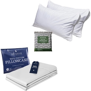 image:imageBeckham Hotel Collection King Size Pillow Protectors amp Cotton Pillowcases  Set of 2