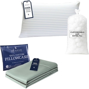 image:imageBeckham Hotel Collection Summer Sanctuary King Pillow amp Cotton Pillowcases Aqua Gray