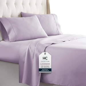 image:imageHC COLLECTION Bed Sheets Set Queen with 2 Pillowcases Hotel Luxury Platinum 1800 Series Brushed Microfiber Deep Pocket Fitted Sheet Fade Resistant Ultra Soft 4 Pcs Bedding for Hot Sleepers Ice Blue08  Lavender