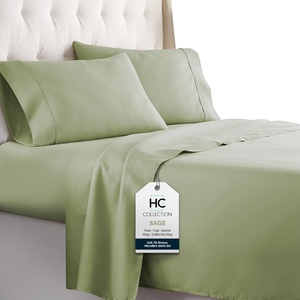 image:imageHC COLLECTION Bed Sheets Set Queen with 2 Pillowcases Hotel Luxury Platinum 1800 Series Brushed Microfiber Deep Pocket Fitted Sheet Fade Resistant Ultra Soft 4 Pcs Bedding for Hot Sleepers Ice Blue07  Sage