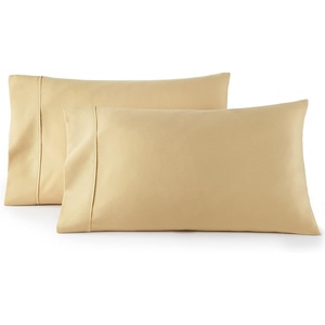 image:imageHC Collection Pillow Cases Standard SizeQueen Size Set of 2 Microfiber Extra Soft Pillowcases  Easy Care amp Machine Washable  WhiteCamel