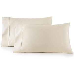 image:imageHC Collection Pillow Cases Standard SizeQueen Size Set of 2 Microfiber Extra Soft Pillowcases  Easy Care amp Machine Washable  WhiteCream