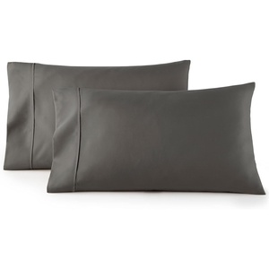 image:imageHC Collection Pillow Cases Standard SizeQueen Size Set of 2 Microfiber Extra Soft Pillowcases  Easy Care amp Machine Washable  WhiteGray