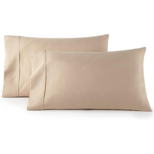 image:imageHC Collection Pillow Cases Standard SizeQueen Size Set of 2 Microfiber Extra Soft Pillowcases  Easy Care amp Machine Washable  WhiteTaupe