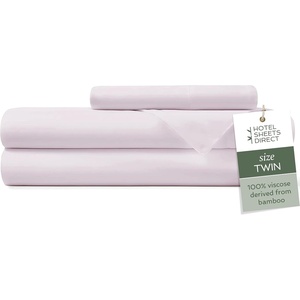image:imageHotel Sheets Direct 4 Piece Bed Sheet Set Queen Size 100 Viscose Derived from Bamboo Sheets Set with 2 Pillowcases Cooling amp Breathable Luxury Bedding MoistureWicking amp Silky Soft Texture White09  Light Pink